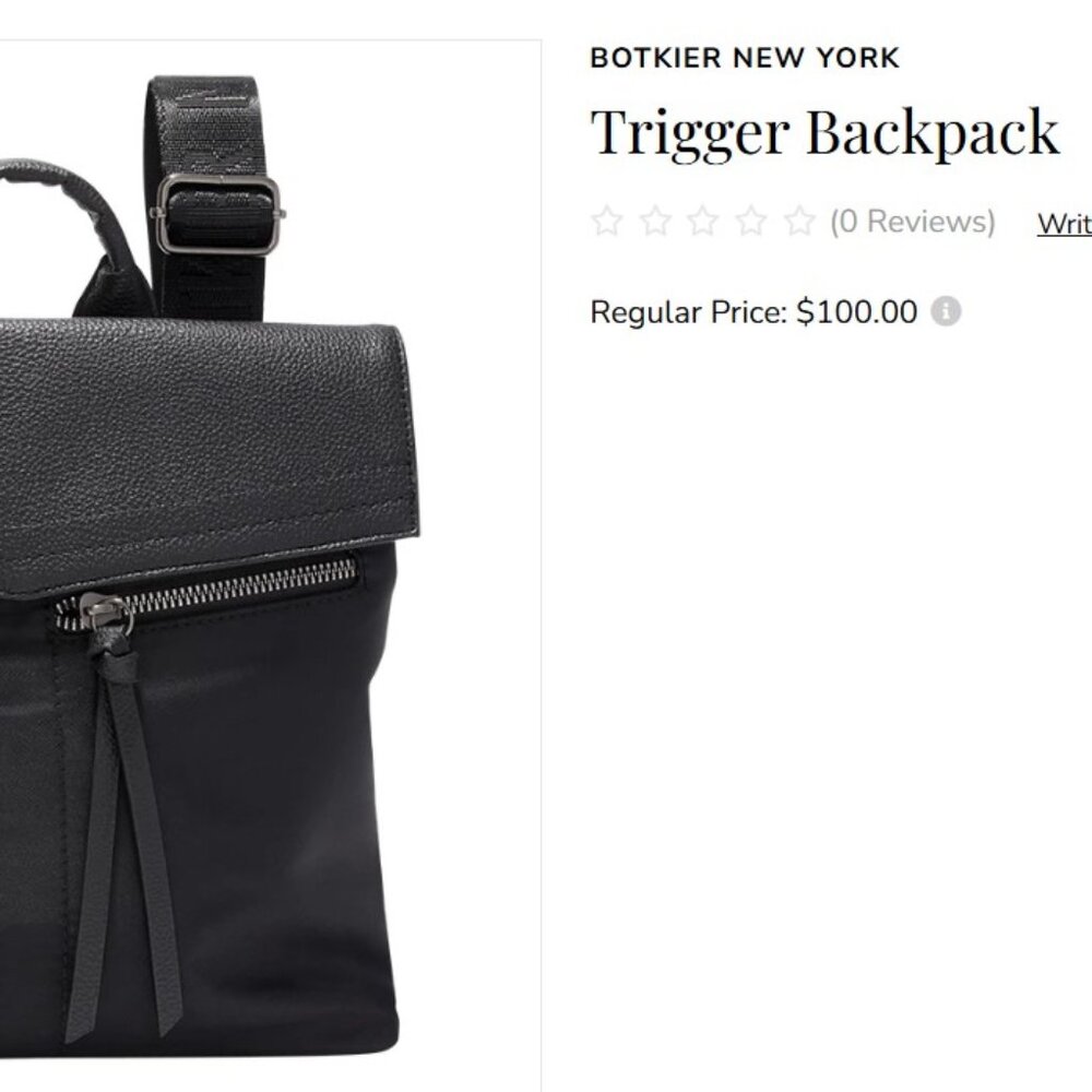 BOTKIER NEW YORK Mini Trigger Backpack (Black) – NEW W/TAGS - Picture 2 of 7
